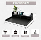 2-Tier Washer and Dryer Countertop, 54" W x 27.6" D Laundry Room Organization,Washer Dryer Topper Storage for Folding Clothes Over Washer and Dryer-Black