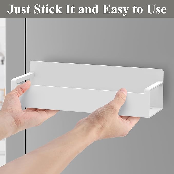 Magnetic Water Bottle Holder for Refrigerator, Cup Holder Organizer for Stanley and Tumbler for Kitchen, 4 Pack, White