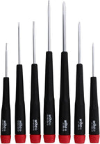 Wiha 26197 Precision Screwdriver Set, 7-Piece Mini Slotted & Phillips, PicoFinish Handles with Rotating Caps, Small Screwdrivers for Electronics & Fine Work