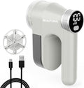 BEAUTURAL Fabric Shaver, Rechargeable Lint Remover, Electric Portable Sweater Defuzzer with 3 Speeds, 6 Leaf Blades, Digital LED Display, Remove Pilling for Clothes, Furniture, Sweater, Couch, Blanket