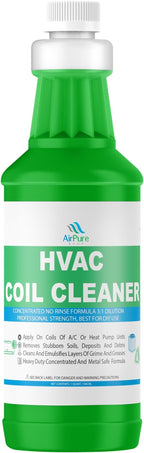 AC Evaporator Coil Cleaner - 1 Quart (946mL), No-Rinse Formula, Metal-Safe Corrosion Inhibitors – Cleans Air Conditioners, Condensers, HVAC, Mini Splits, Heat Pumps – Residential & Commercial Use