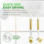 AIRNEX Bamboo Dish Brush Set of 2 - Dishwasher Brush w/Handle Made of Wheat Straw & Sisal Bristles - Non Scratch Kitchen Scrub Brush for Dishes, Pots & Pans - Dish Scrubber w/Plastic Free Bristles
