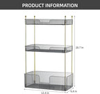 Akinbas 3 Tier Bathroom Organizer Countertop Makeup Perfume Tray Skincare Organizer for Bathroom Dresser Vanity (Grey)