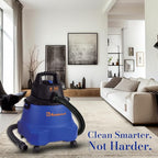Koblenz WD-9 L212 Wet Dry Vacuum Cleaner, 9 Gallon, 5.0 PHP, 3-in-1 Suction & Blower, Big Vacuum Cleaners for Home, Heavy Duty Shop Vac, Click-N-Lock Hose, Swivel Casters, Black/Blues