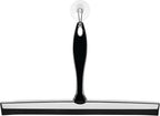 iDesign Bathroom Shower Squeegee with Wall Hook - Black/Chrome