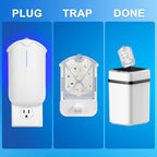 Flying Insect Trap & 5 Cartridges - Attracts and Traps Flying Insects Fruit Flies Mosquitoes - Compatible with ZEVOM364A Refill (1 Plug-in Base + 5 Cartridges)