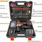 SOLUDE 16.8V Max Cordless Drill Driver Kit,Electric Power Drill Set with 2 Pack 3000mAh Li-ion Battery,3/8 Inch Keyless Chuck,Variable Speed,18+1 Position and 55pcs Drill/Driver Bits