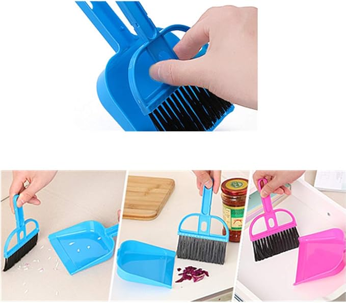 1 Pcs Dustpan Brush Set Portable Plastic Brush Set (Blue) Used for Tool Brush Keyboard Home Kitchen Sweeper Table Desk Office