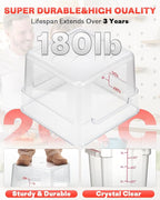 4QT NSF Food Storage Containers: 2 PCS [Food Grade][Hot&Cold Resistant] Commercial Clear Food Storage Containers with Lids for Restaurant Kitchen Proof Dough, Measuring Spoons Included(BPA FREE)