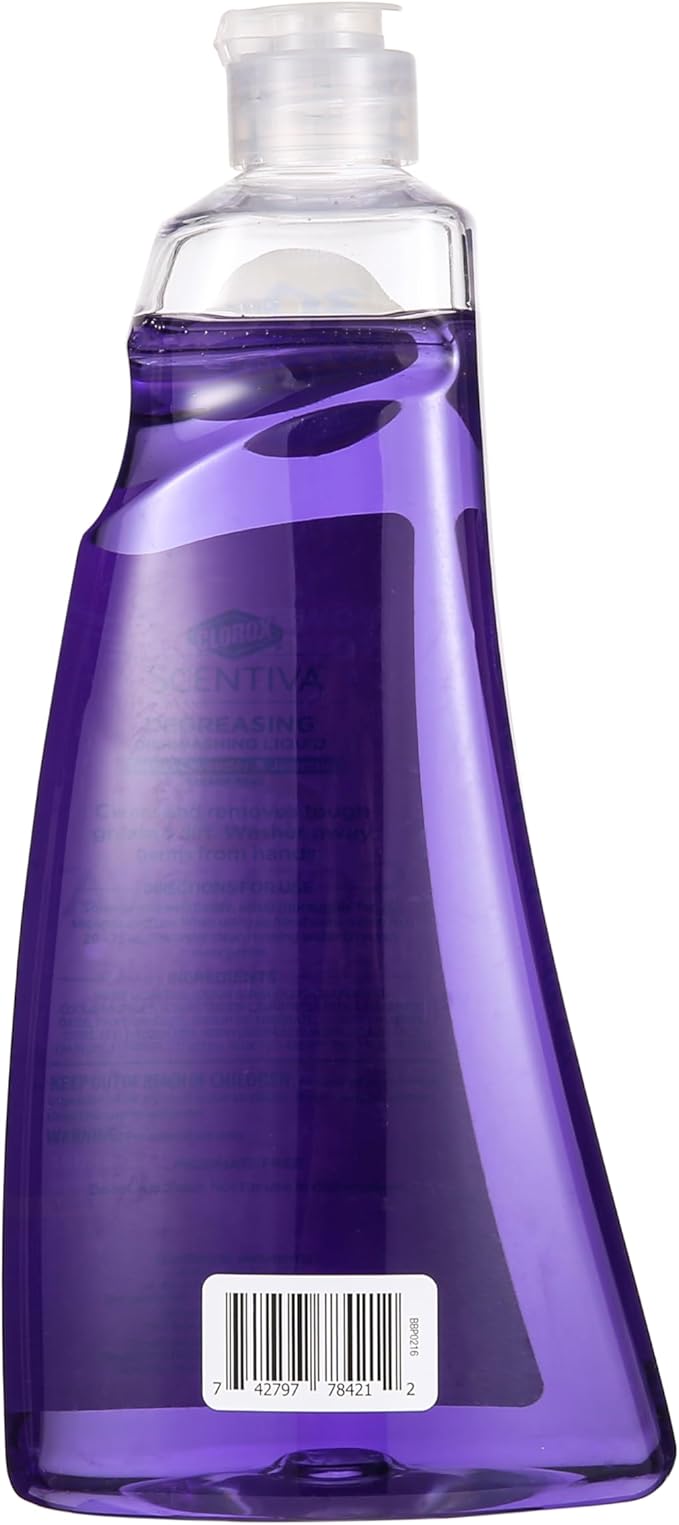 CLOROX Scentiva Dish Soap | Great Smelling Dishwashing Liquid Cuts Through Grease Fast | Quick Rinsing formula Washes Away Germs | Tuscan Lavender & Jasmine Scent, 26 oz (6 Pack)