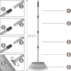 KeFanta Garden Leaf Rakes, Rake for Leaves Heavy Duty 25 Metal Tines 18.5" Wide, 62" Adjustable Long Handle Rakes for Lawns Yard Grass Flower Beds
