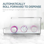 Soda Can Dispenser for Refrigerator with Lids, Stackable Drink Organizer for Fridge, Clear Plastic Refrigerator Organizer Bins, Beverage Can Holders for Pantry, Freezer, Kitchen, Cabinets Set of 2