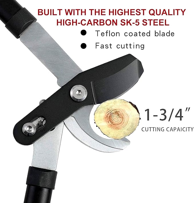 Bypass Lopper with Compound Action, Chops Thick Branches with Ease, 30 Inch Tree Trimmer, Hand Loppers with 1.75" Cutting Capacity Tree Pruner a04