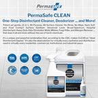 PermaSafe CLEAN, All-Purpose Hospital Disinfectant Cleaner; No Rinse, Hard, Soft & Food Contact Surface Sanitizer; Mold, Mildew and Fungi Killer; Odor Eliminator; Allergen Remover & More (32 Fl Oz)
