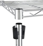 YSSOA Heavy Duty 5-Shelf Storage Shelves, 1750Lb Loading Capacity, 35.43" W x 17.72" D x 70.87" H Adjustable Shelving Unit with Wheels, Chrome, 2 Pack