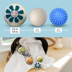Ezhippie Quality Wool Dryer Balls - 6 XL Flower Pack - 1000+ Loads - Pure Organic Wool - Reusable Natural Fabric Softener Perfect with Essential Oils, Reduce Clothing Static and Wrinkles