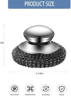 Steel Wool Scrubber, Oven Cleaner Brush, Stainless Steel Scrubber and Crevice Brushes Cleaning Set for Dishes, Iron, Pots, Stoves, Barbecue Grills, Sink