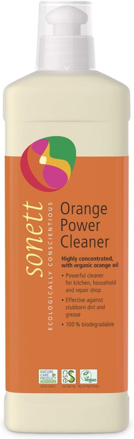 Sonett Organic Universal Orange Powerful Cleaner For Kitchen, House Hold And Repair Shop Very Gentle To Your Skin (1 Count) Certified Organically Grown
