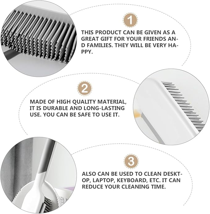 DOITOOL 2pcs Home Cleaning Brush Set with Broom and Dustpan, Multi-use Bed Dust Removal Tool, White and Grey Handheld Sweeping Accessories for Household Cleaning