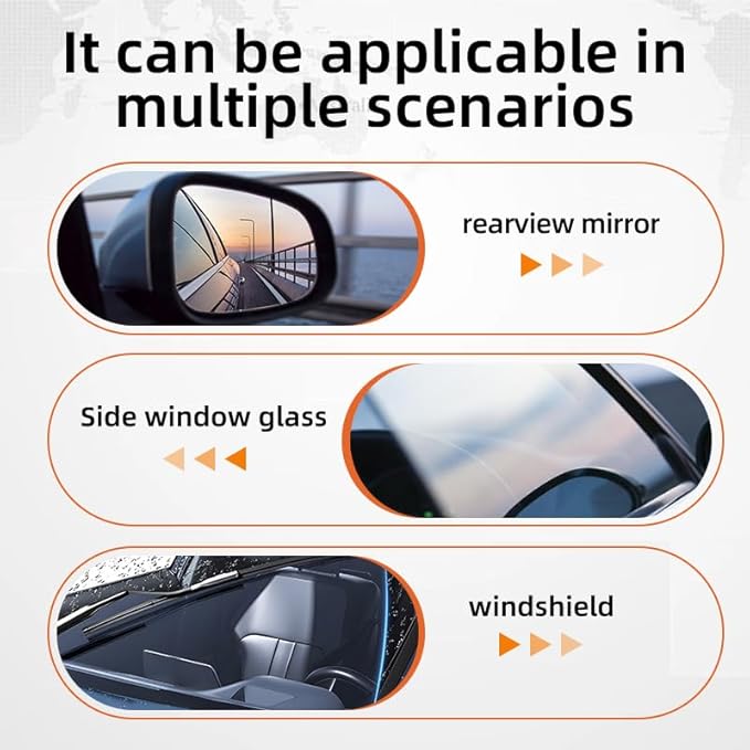 Glass Oil Film Remover for Car, Roll-On Glass Compound with Cleaning Board, Removes Oil Film, Improve Windshield Clarity for Safe Driving 2pcs