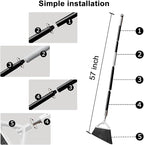 Heavy Duty Angle Broom 1 Pack - White Broom for Outdoor & Indoor, Garage, Driveway, Sidewalk, Kitchen & More, Long Handle