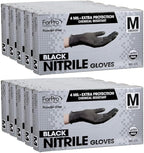ForPro Disposable Nitrile Gloves, Chemical Resistant, Powder-Free, Latex-Free, Non-Sterile, Food Safe, 4 Mil