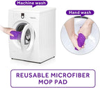 16.5 inch Mop Pads Refills, 3 Pack Microfiber Reusable Replacement Mop Pads Flat Replacements Heads for Wet Or Dry Floor Cleaning and Scrubbing, Purple Cloth