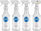 Wrinkle Remover Spray - Fabric Refresher with Fresh Laundry Scent - Odor Remover & Fast Drying Ironing Spray - Mist Nozzle Wrinkle Release Spray for Clothes – (4Pack - 32Oz)