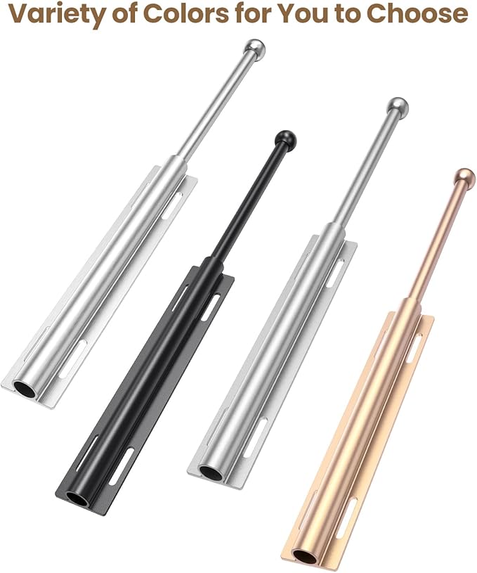 Supforce Valet Rod for Closet Pull Out, Retractable Slide Out Valet Rod Closet Organization, 12" Aluminum Valet Clothing Hanger Rods Perfect for Suits, Freshly Pressed Clothes, Gold