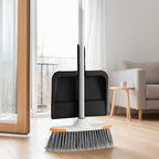 Superio Clip-On Dustpan with Rubber Lip - 10-inch Wide Durable Plastic Dust Pan with Comfort Grip Handle, Black, 3-Pack
