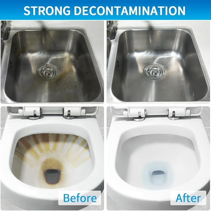 4TH Pumice Stone Toilet Bowl Cleaning,Pumice Stick with Long Handle, Ideal for Removing Hard Water Rings and Stains, Eco-Friendly and Scratch-Resistant-6Pack