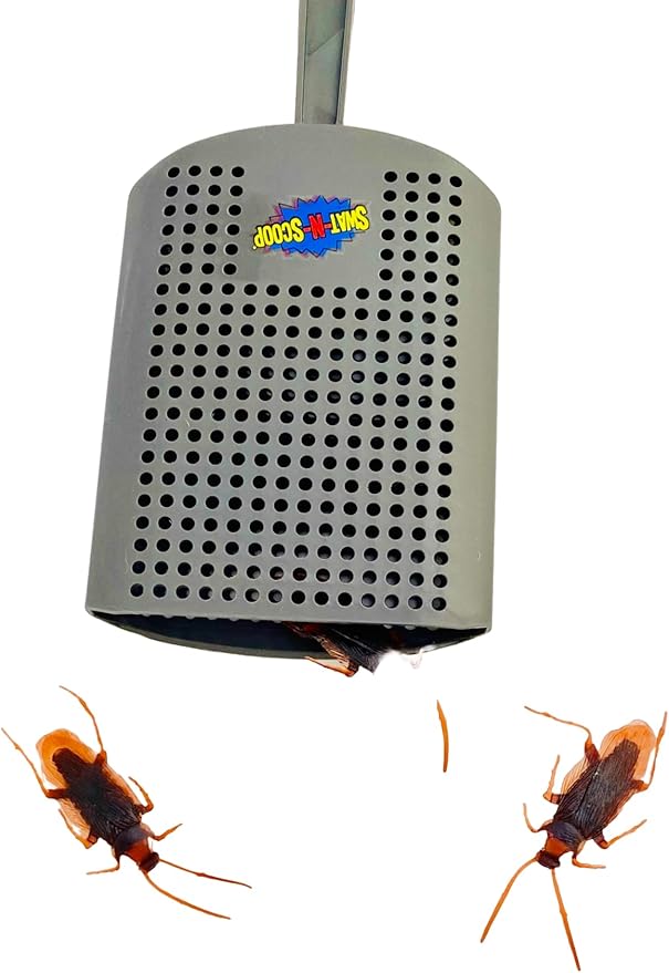 Heavy Duty Fly Swatter and Spider Catcher and Release. Insect Fly Catchers for Inside Home. House Fly Swatter or Humane Bug Catcher with Built in Insect Scoop. (2, Charcoal)