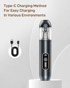 Car Vacuum, 3-in-1 Portable Cordless Handheld Vacuum Cleaner with HEPA Filter, Small Vacuum Type-C Charge, Blow & Suction and 20000pa Suction Power Blowing, for Car, Pet Hair, Office, Keyboards