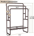 Kayfia 40" Tall Free Standing Towel Racks for Bathroom, 3 Tier Blanket Rack with 2 Storage Baskets & 6 Hooks, Towel Rack Stand for Large Bath Towels, Metal Blanket Ladder Holder for Bedroom (Bronze)