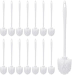 JIEYAO 15 Pcs Heavy Duty Toilet Brush, 14.2 Inch Commercial Toilet Bowl Brush White Long Scrubber Cleaning Scrub with PP Handle Nylon Bristles for Bathroom Household Cleaning
