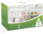100% Compostable Trash Bags, 8 Gallon, 30 Liter, 0.85 Mils, 70 Count Large Kitchen Food Scrap Compost Bags for Kitchen Step Trash Cans with Europe EN13432 Certified