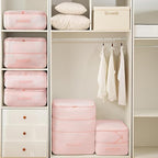 2Pcs Super Space Saving Self Compression Organizer, Space Saver Vacuum Storage Bags, Self Compression Storage Bags, vacuum seal bags for clothing, Sweaters, Blankets (Pink)