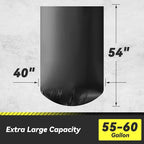 150 Count 55-60 Gallon Trash Bags, Sturdy & Tear-Resistant Commercial Can Liners 55 Gallon, Large Garbage Bags, Large Black Trash Bags for Commercial, Lawn and Leaf Bags