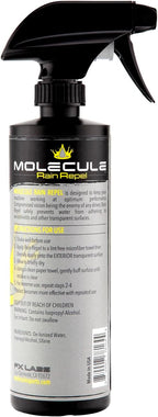 Molecule Rain Repel Glass Cleaner | Water Beading Spray for Windshields, Helmets, and Goggles | Boosts Wet Weather Visibility | Streak-Free Formula for All Vehicles | 16 Ounces