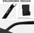 Shower Squeegee for Shower Glass, Bathroom Glass Cleaning Tool with Hook Mount, Squeegee for Glass Doors, Window Cleaning, Tile Shower Walls (Black)