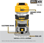 DEWALT DCW600B 20V MAX XR CMPCT Metal Fixed Base Router