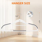 Yolife Cascading Plastic Clothes Hangers 10 Pack with Inner Hook for Vertical Storage, Slim Space Saving Hangers with Non-Slip Pads, 360° Swivel Metal Hook, Versatile, White & Gray