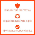 TriNova Granite Sealer & Protector – Best Stone Polish, Protectant & Care Product – Easy Maintenance for Clean Countertop Surface, Marble, Tile – No Streaks, Stains, Haze, or Spots - 18 fl oz