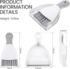 Zopeal 6 Sets Mini Dustpan and Brush Set Small Broom and Dust Pan Portable Multifunctional Whisk Hand for Car Table Desk Countertop Keyboard Kitchen Cat Dog Nest Home Cleaning Tool