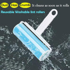 Reusable Travel Lint Roller 3 Pack, Washable Lint Roller Compact Pet Hair Remover Cleaner with Cover for Clothes, Pet Hairs, Include Large, Medium, Small Size