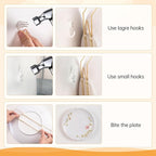 Bilillo 20 pcs Plate Hangers for The Wall, 4/6/8/10 Inch Invisible Decorative Wall Plates Hangers, Stainless Steel Plate Wall Holders for Display Various Sizes with Hooks for Decorative Gold