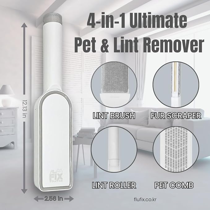 SufurLint 4 in 1 Multi - Pet Hair Lint roller Brush - Lint Remover tool - Cat Dog Hair Removal, Furniture, Carpet rake, rug, Clothes, Car Seat cleaning - fur Remover cleaner, mini rollers, magic brush