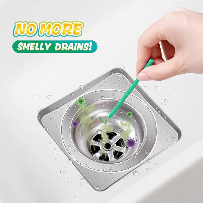 Bio-Flow Drain Strips - 24 Strips | Drain Cleaner & Odor Remover Drain Sticks
