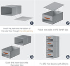 DIMJ Closet Organizers and Storage - Fabric Storage Bins with Drawers for Closet Clothes Organizers with Clear Window, Stackable Storage Drawers Units for Bedroom, Living Room, 4 Pack, Grey