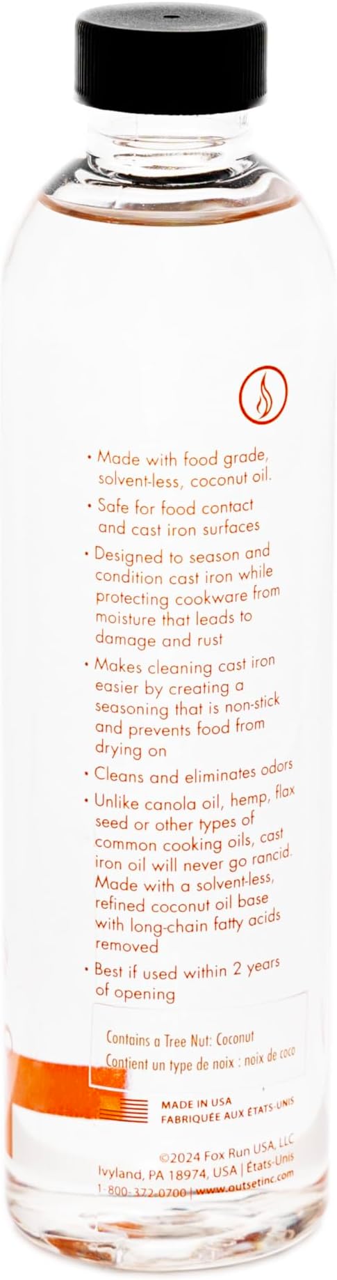 Outset Cast Iron Seasoning and Conditioning, 8 Ounces, for Seasoning and Cleaning Cast Iron